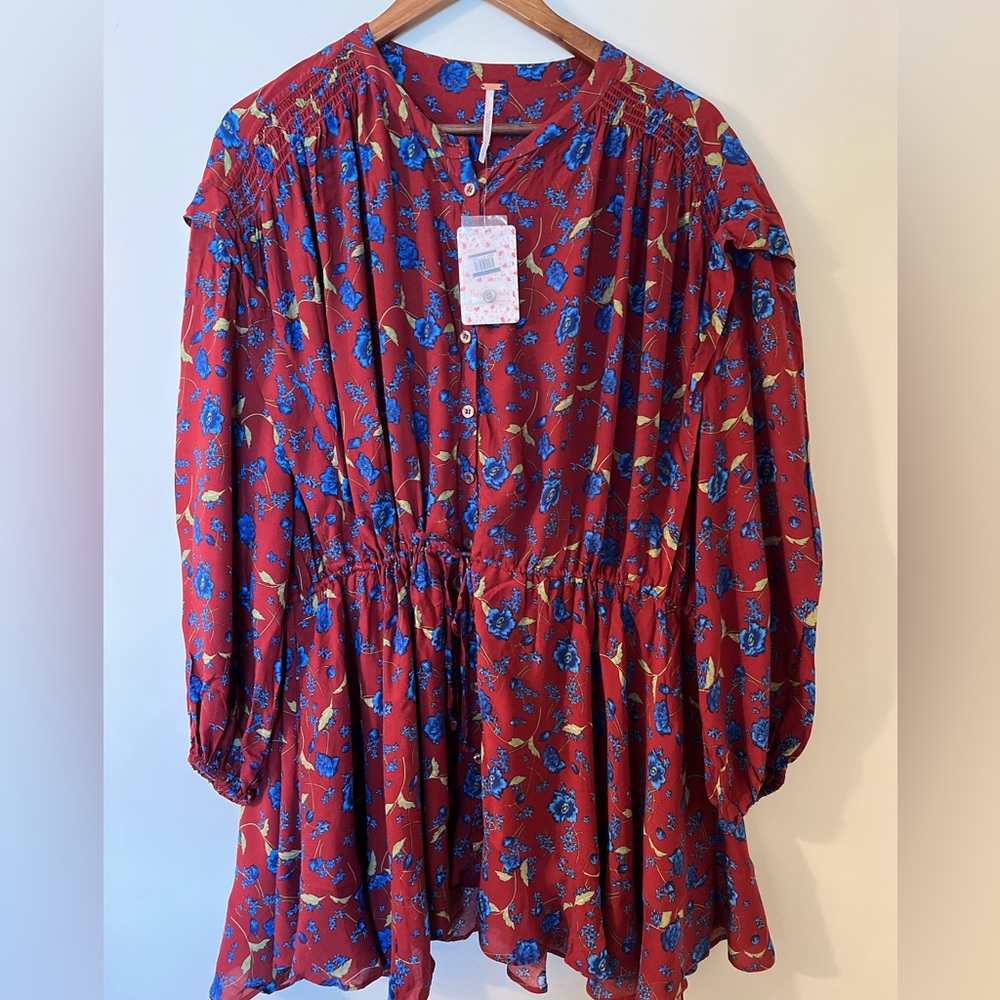 NWT Free People Button Down Tie Waist Dress size SP